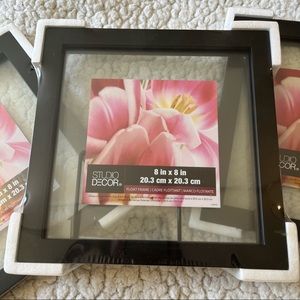 NWT BUNDLE: 3 Float Frames Black & Translucent: 8 in x 8 in / 20.3 cm x 20.3 cm